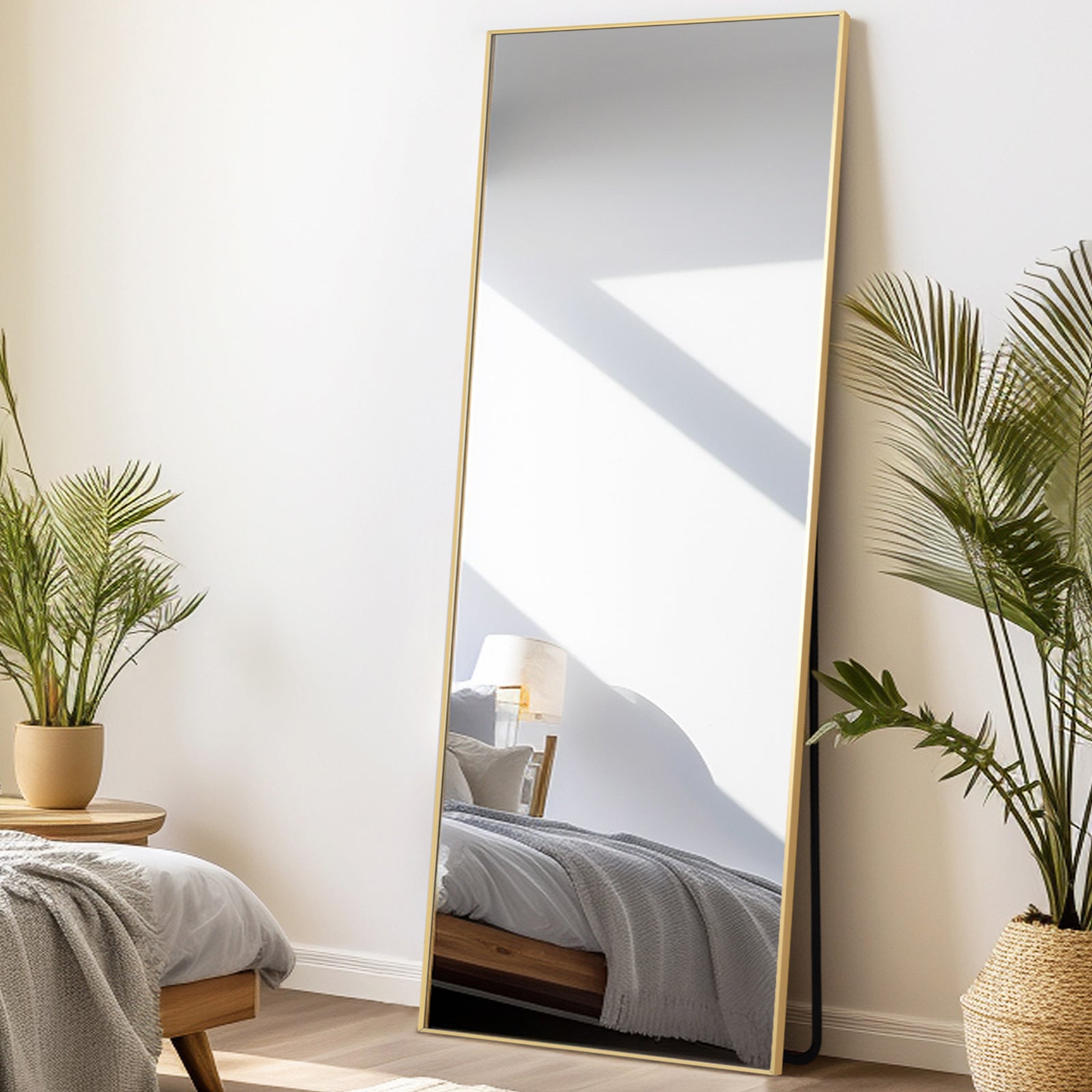 Jeffrey-Full Length Rectangular Mirror — Gold